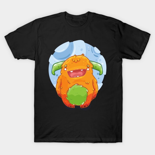 Cute Burly Friendly Orange Monster T-Shirt by PosterpartyCo